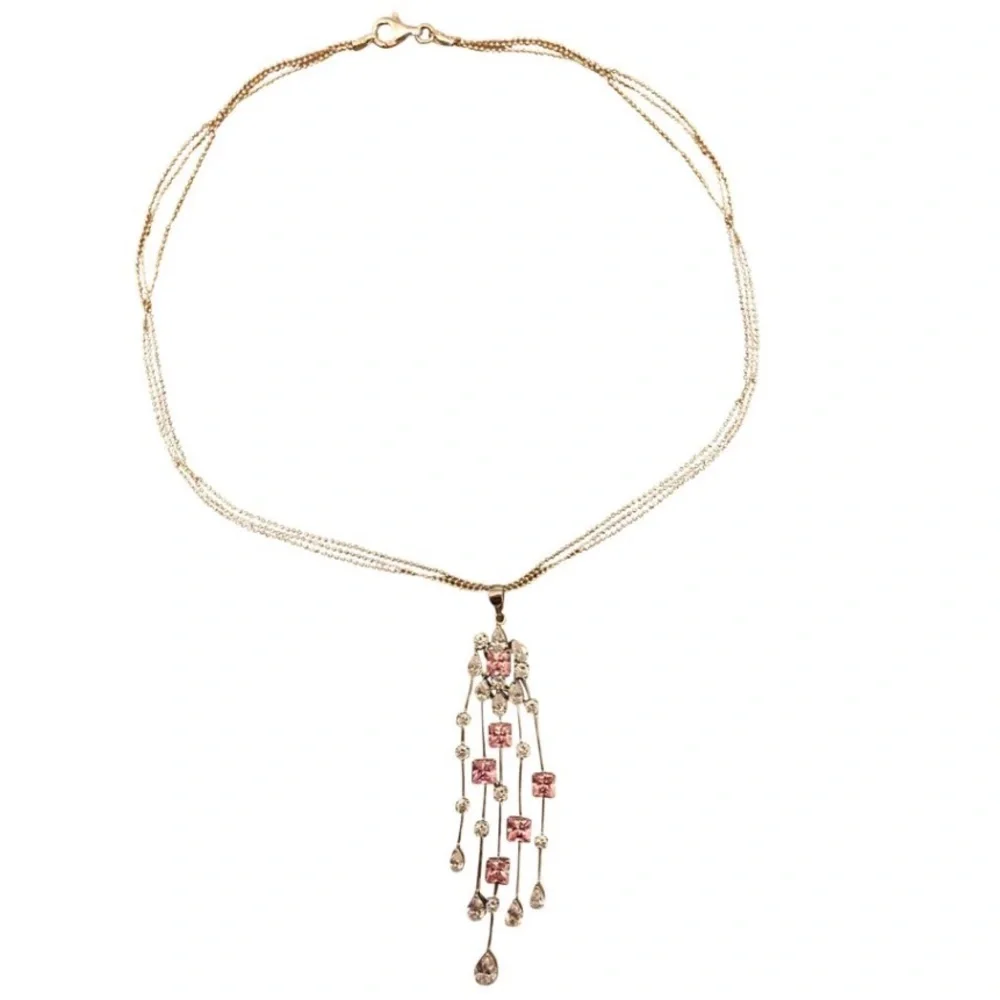 Rose Diamond Waterfall Necklace